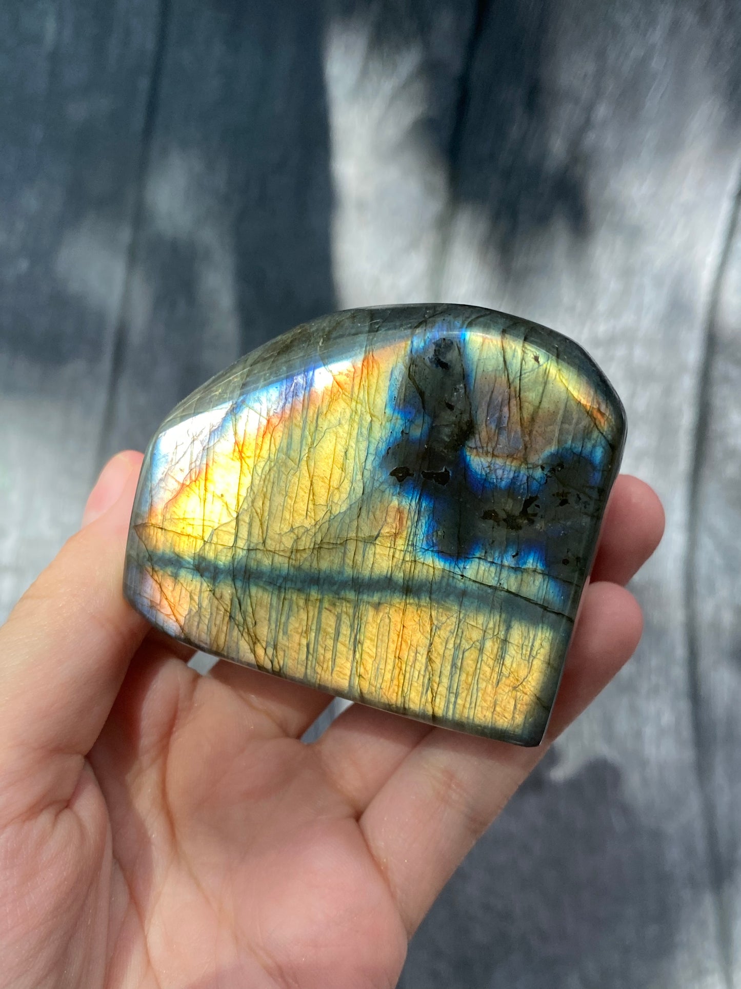 Labradorite freeform with butterfly shape