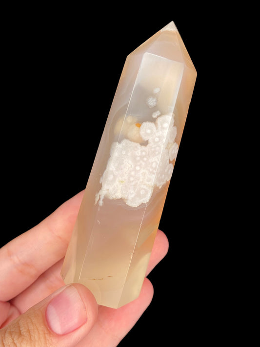Flower Agate tower with incredible translucency