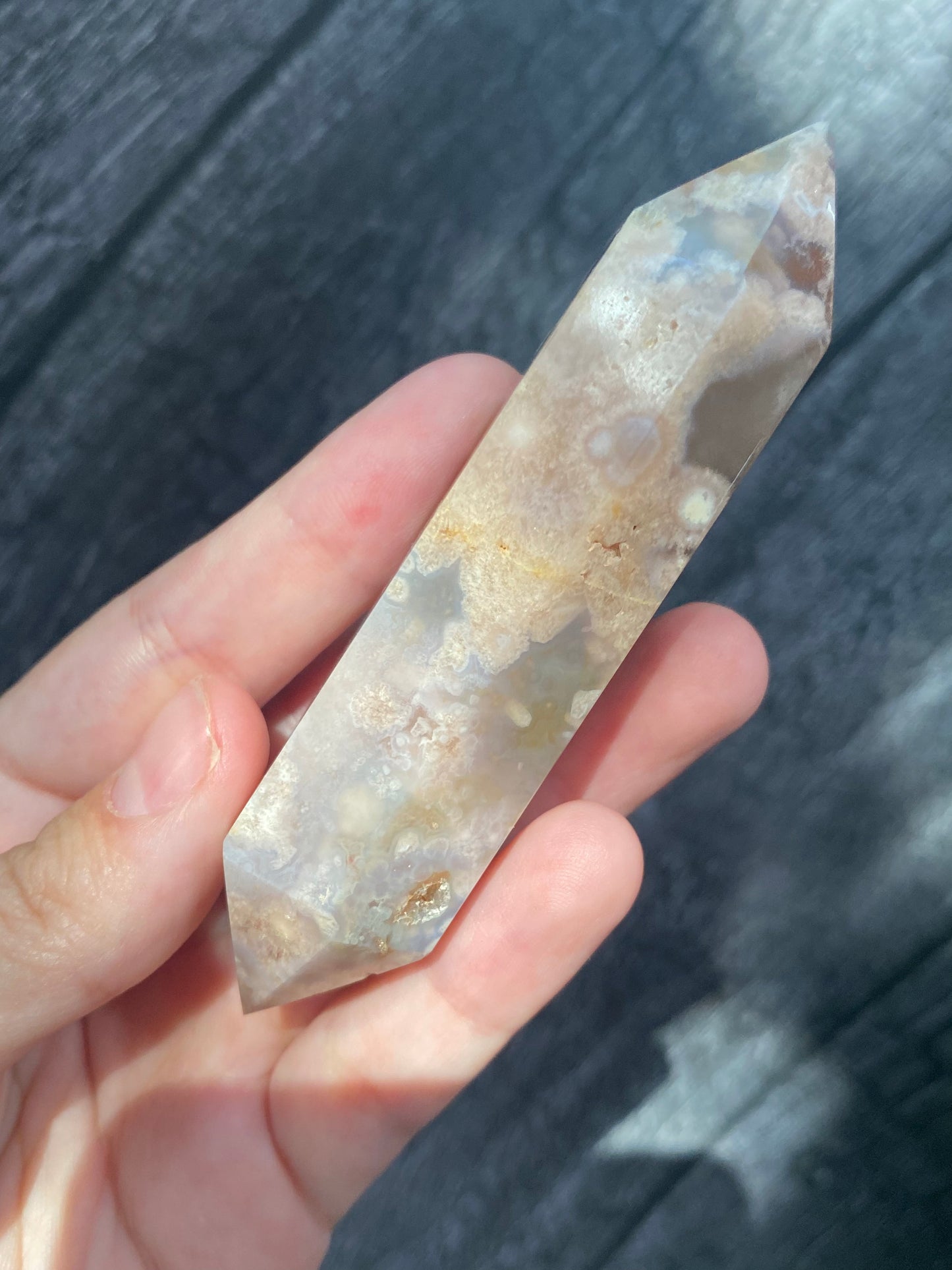 Flower Agate double terminated points