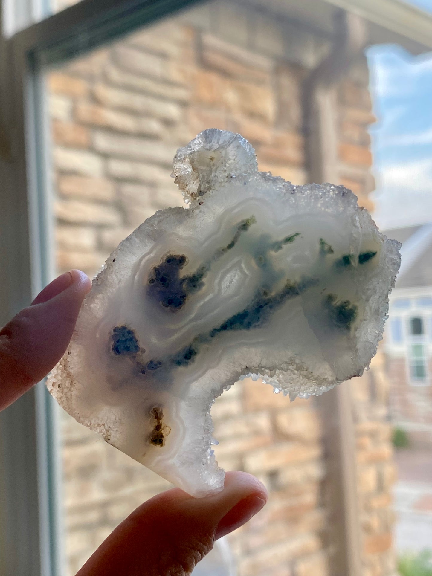 Druzy Moss Agate Slab (Imperfections)