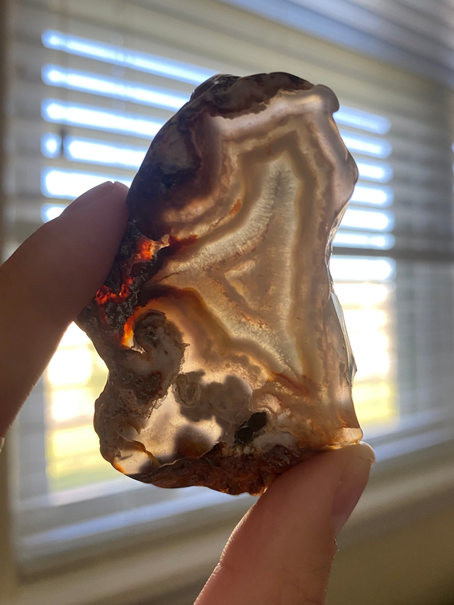 Flower agate Slice