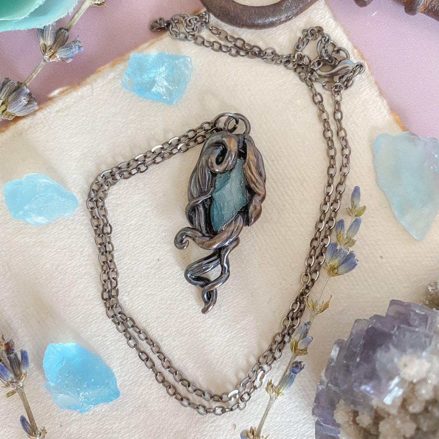 Bog witch Style Copper electro-formed Pendants