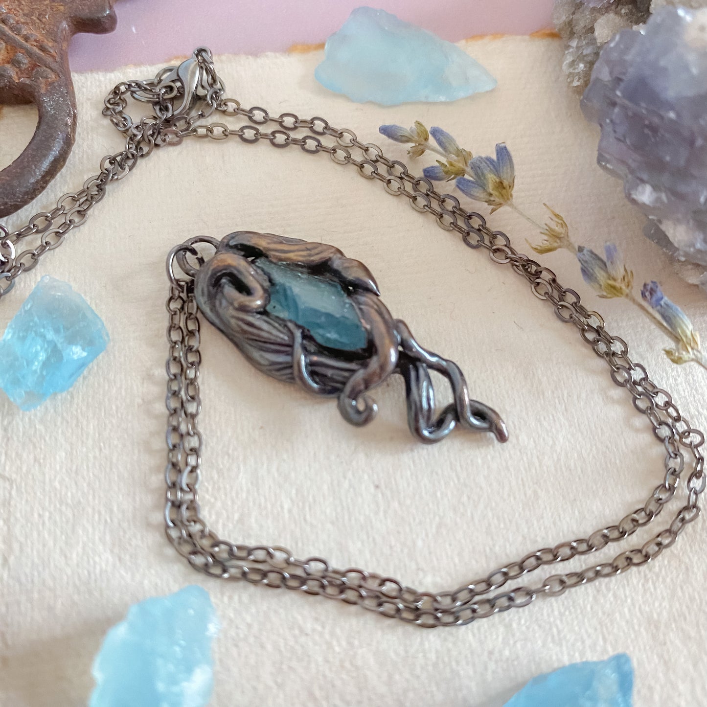 Bog witch Style Copper electro-formed Pendants