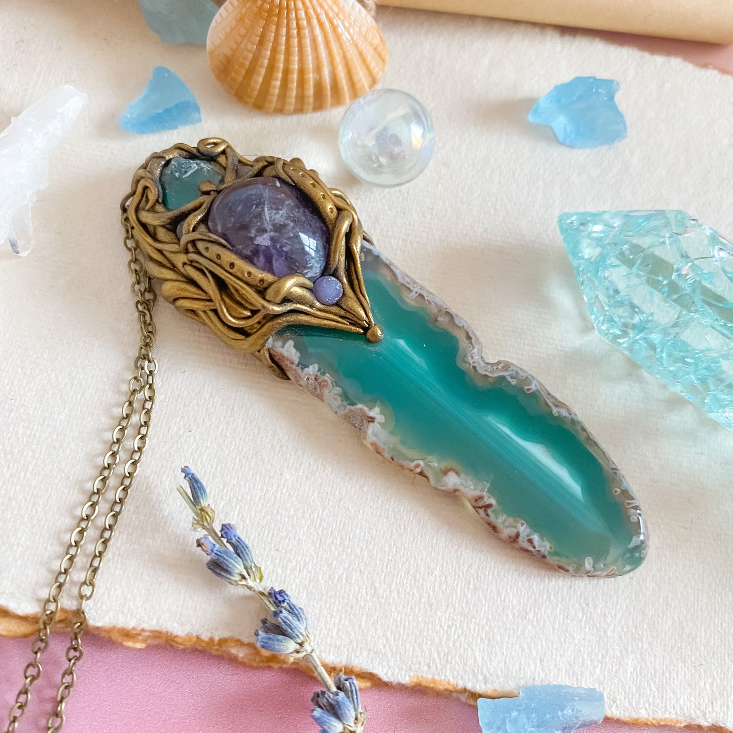 Gift of Poseidon Hand sculpted pendant