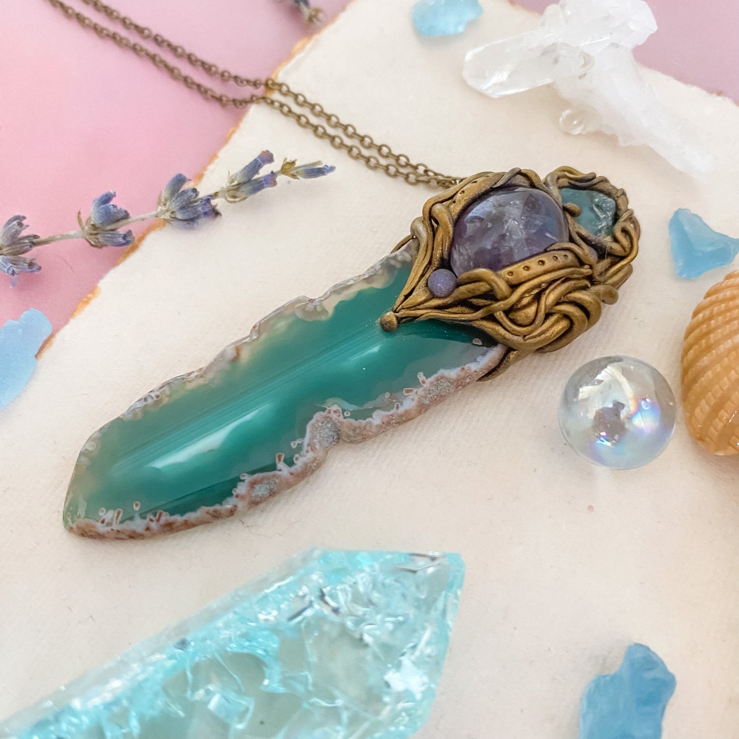Gift of Poseidon Hand sculpted pendant