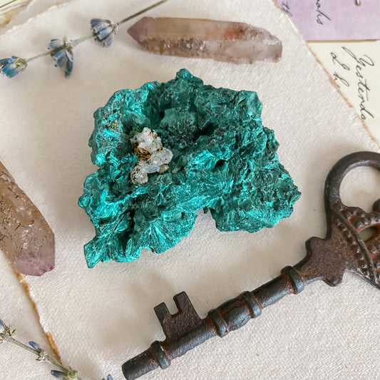 Malachite Specimen with quartz