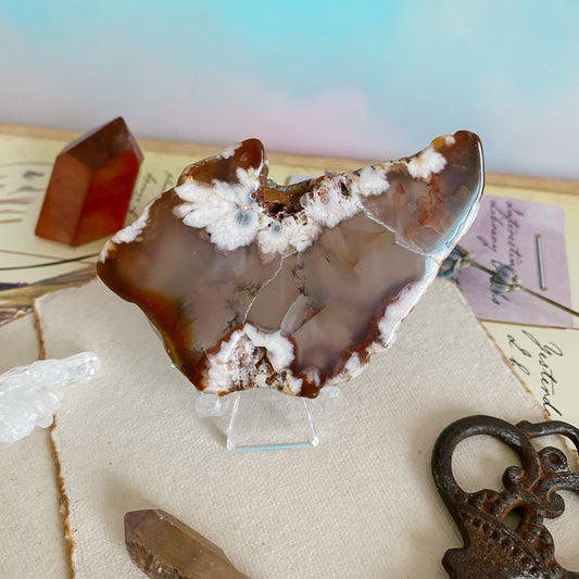 Flower agate Slice