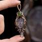 "Spiritual Harmony" Amethyst and Peridot Copper electro-formed Pendant
