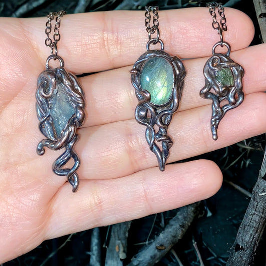 Bog witch Style Copper electro-formed Pendants