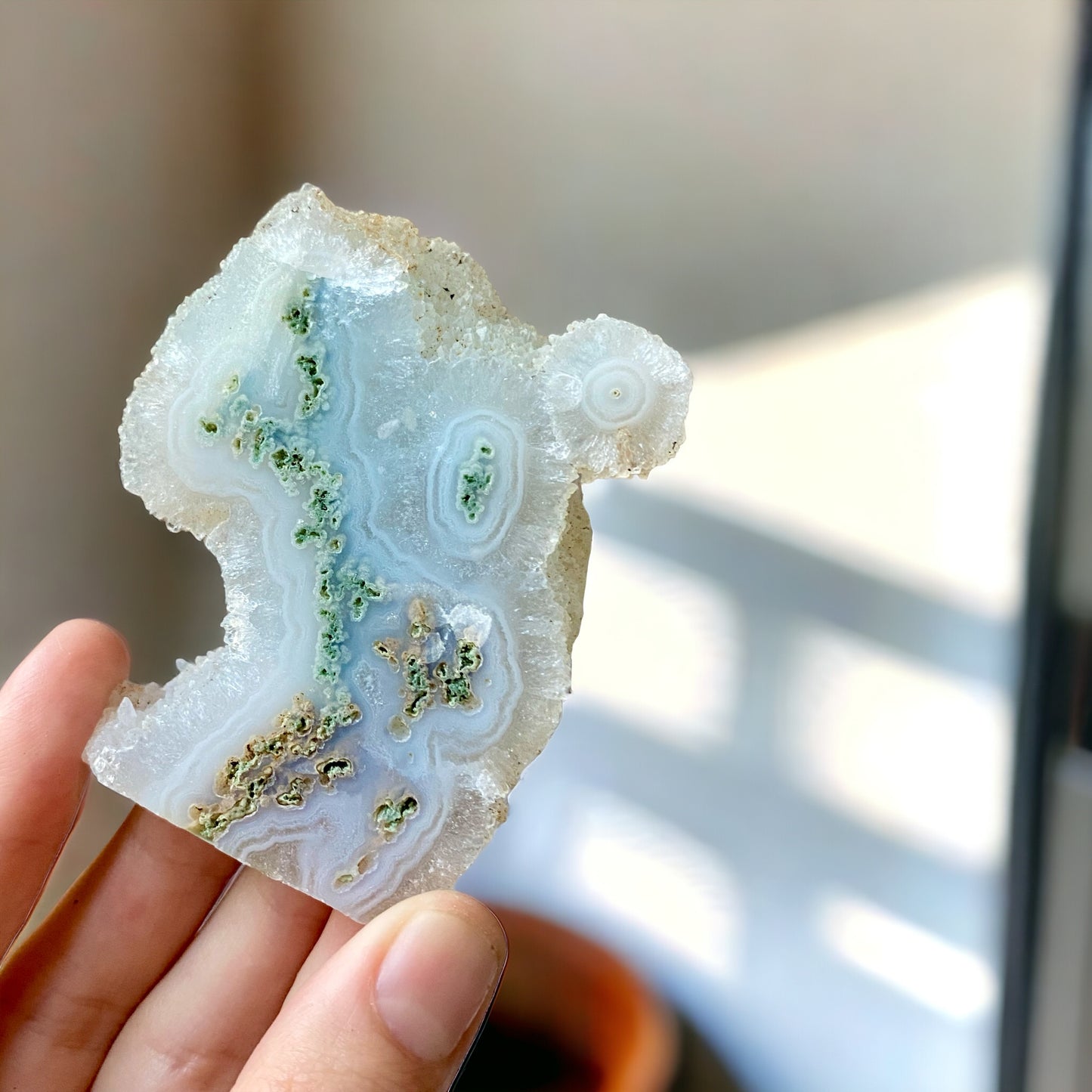 Druzy Moss Agate Slab (Imperfections)