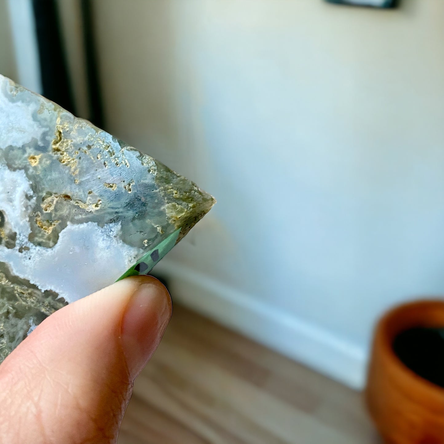 Botryoidal Moss Agate Slab (Imperfections)